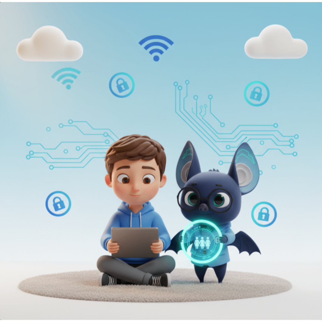 Dziecko bezpiecznie korzystające z technologii